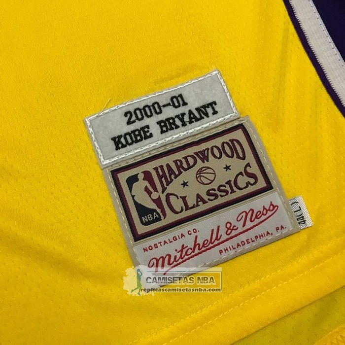 Camiseta Los Angeles Lakers Kobe Bryant NO 8 Icon 1999-00 Finals Bound Amarillo